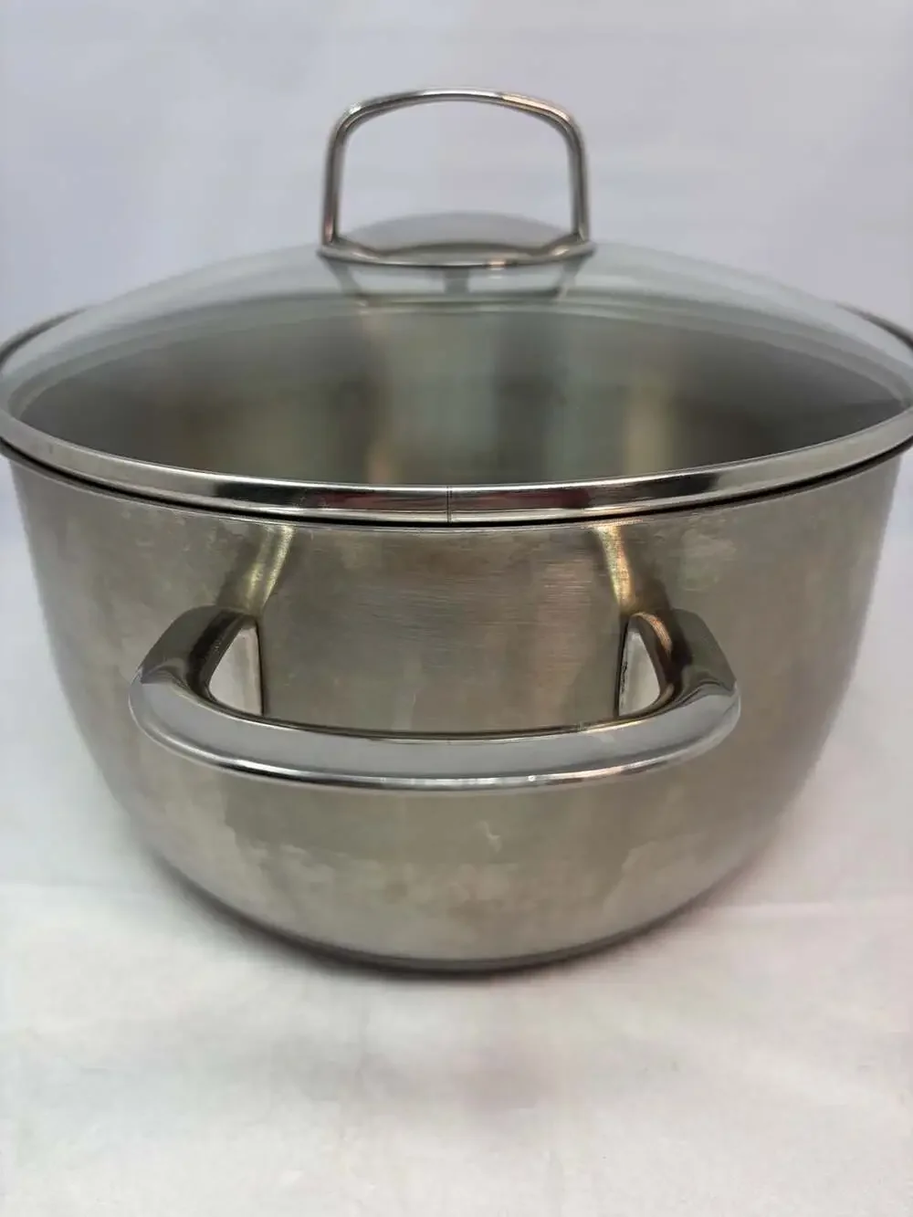 ROHE Stainless Steel 4.0L / 4.2 Quart Stock Pot with Glass Lid side Measurements
